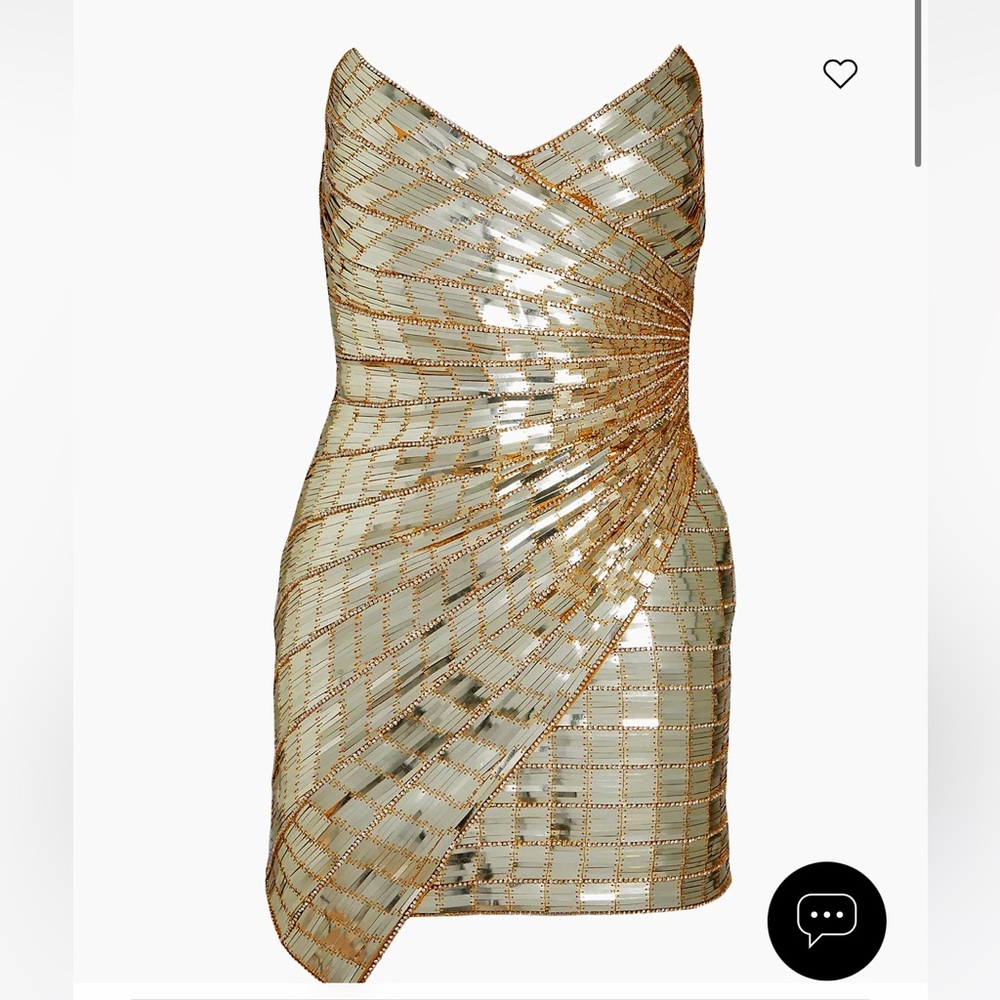 Gold Sequin Wrap Dress
